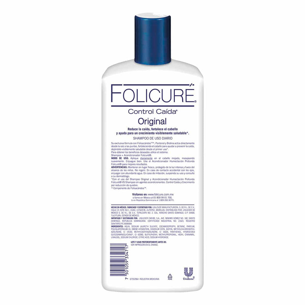 Folicuré Original Shampoo 700 ml - back label